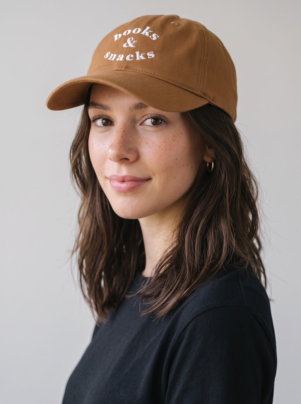 “Books & Snacks” Embroidered Cap – Khaki