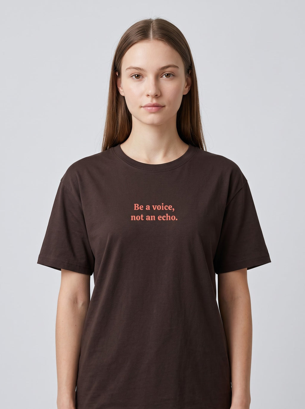 “Be a Voice, Not an Echo” T‑Shirt – Coffee Brown