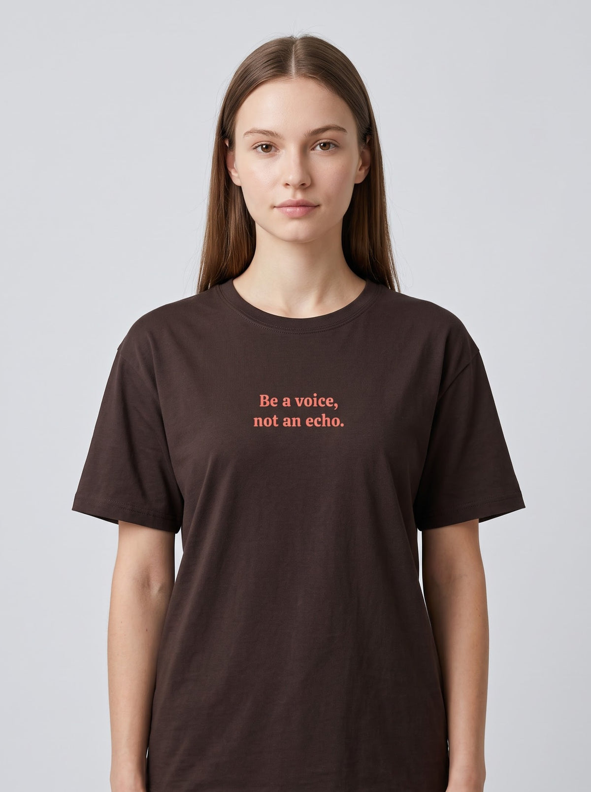 “Be a Voice, Not an Echo” T‑Shirt – Coffee Brown