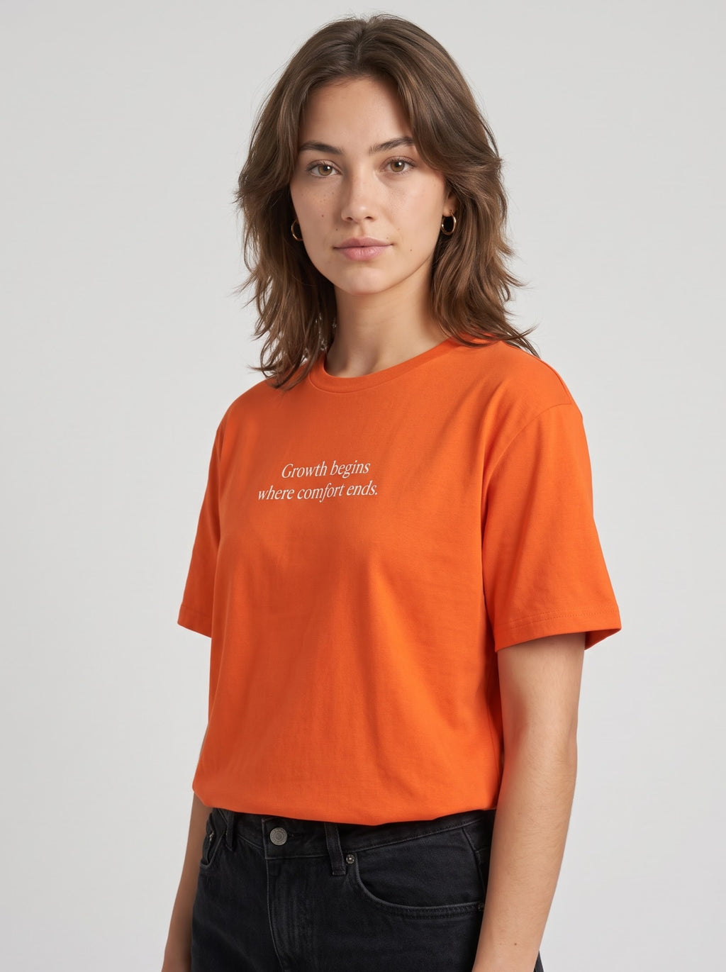 "Growth Begins Where Comfort Ends" T‑Shirt – Orange