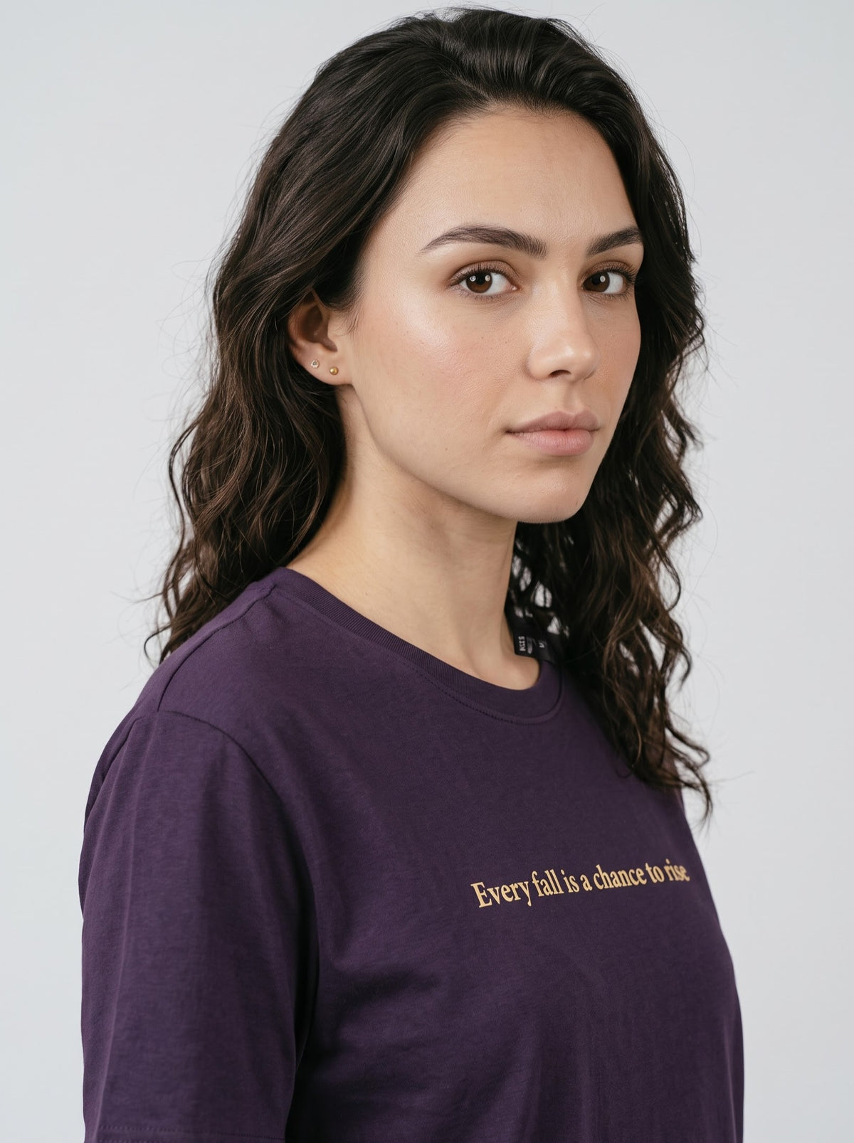 “Every Fall Is a Chance to Rise” T‑Shirt – Purple