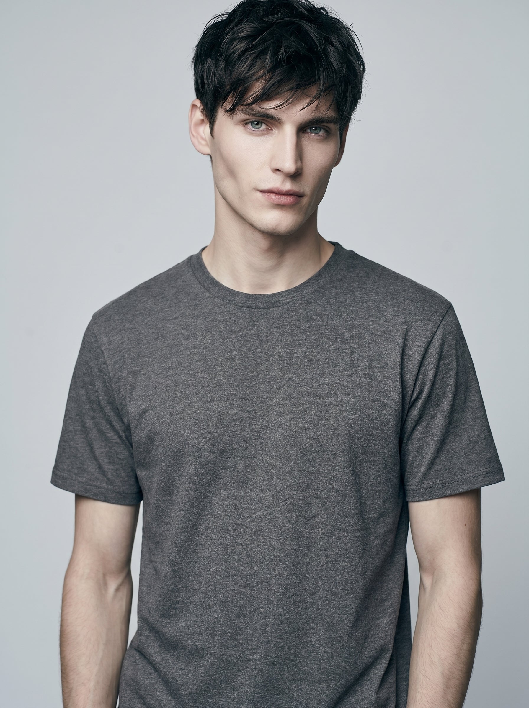 Essential Charcoal Melange Cotton T-Shirt - Regular Fit