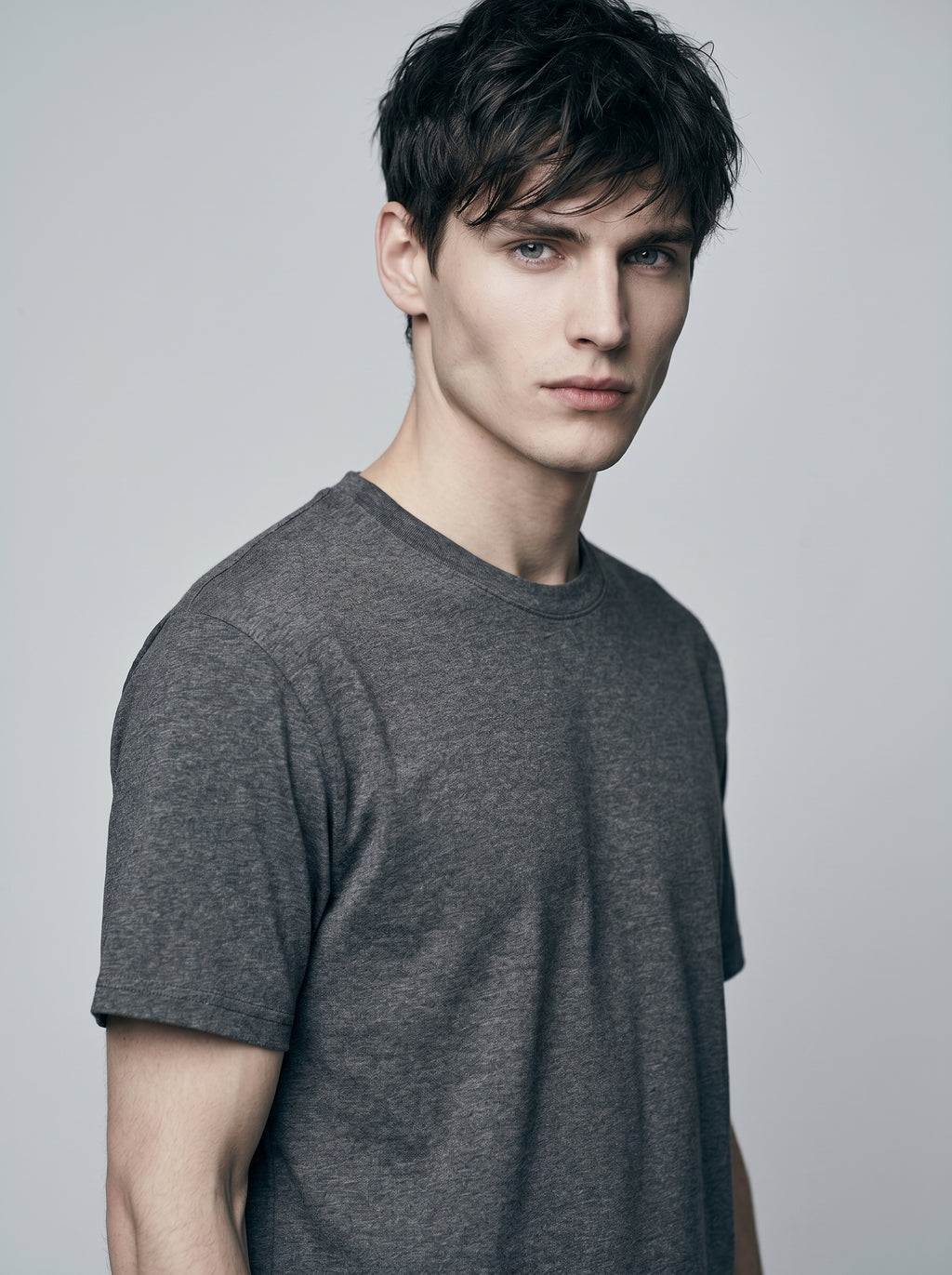 Essential Charcoal Melange Cotton T-Shirt - Regular Fit