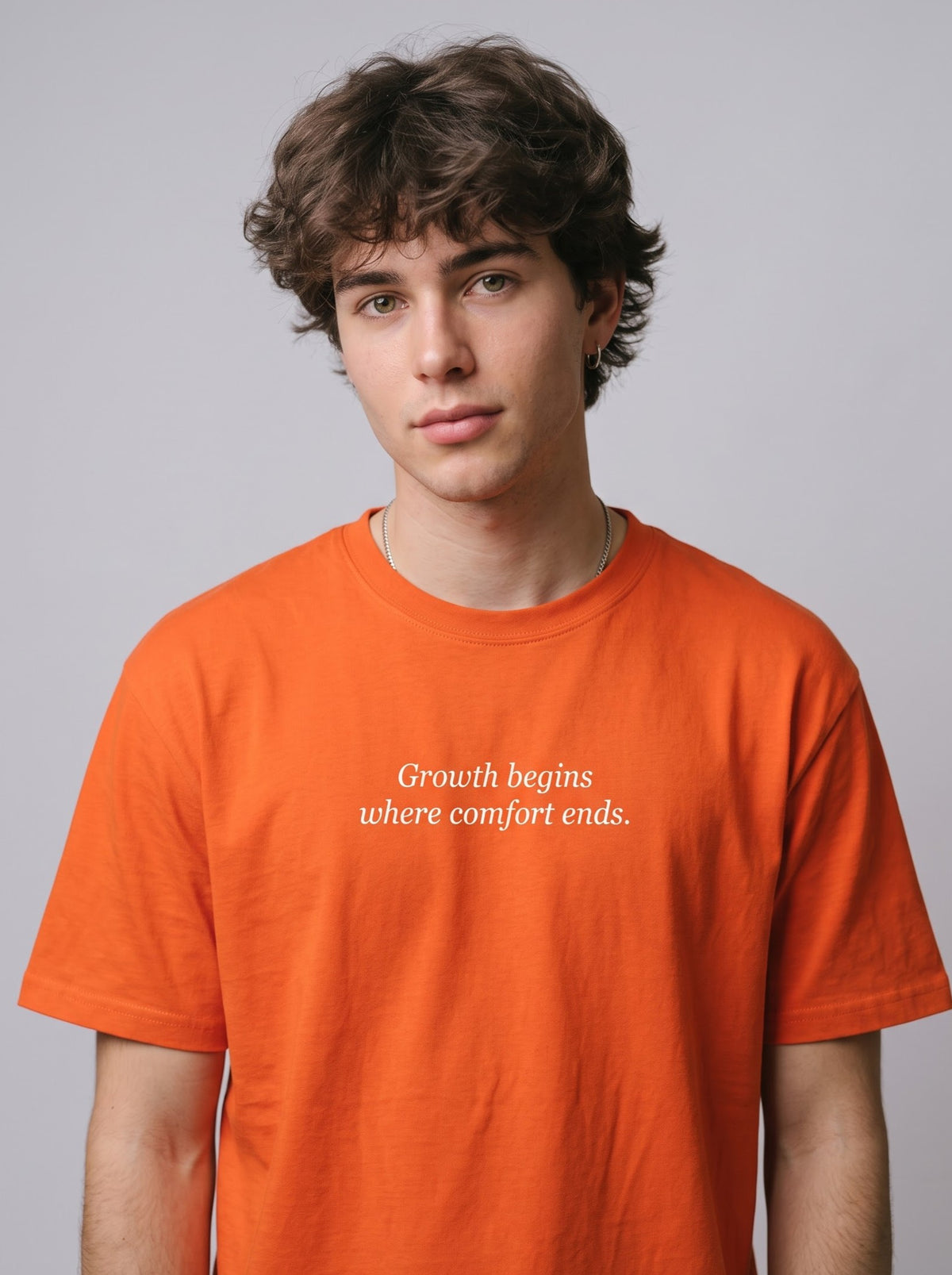 "Growth Begins Where Comfort Ends" T‑Shirt – Orange