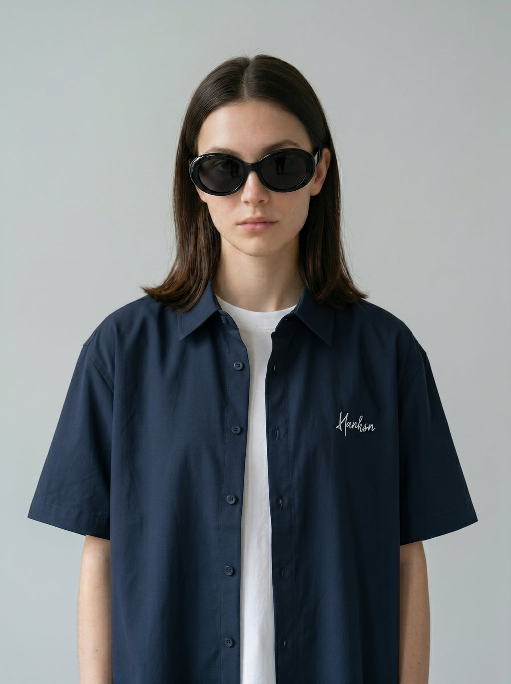 Navy Blue Oversized Shirt - Unisex