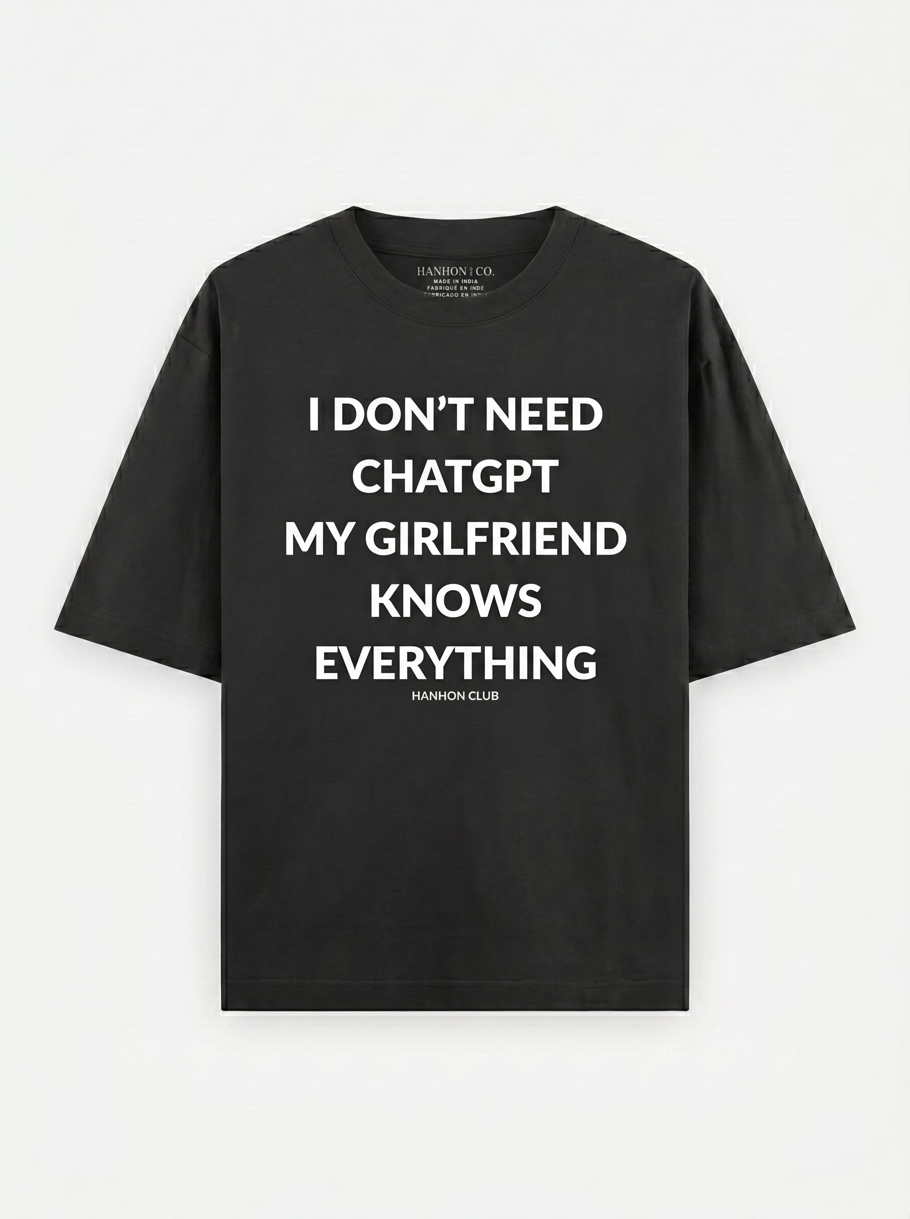 I Don’t Need ChatGPT- Black Oversized T-Shirt