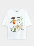 Summer Cocktail - White Oversized T-Shirt