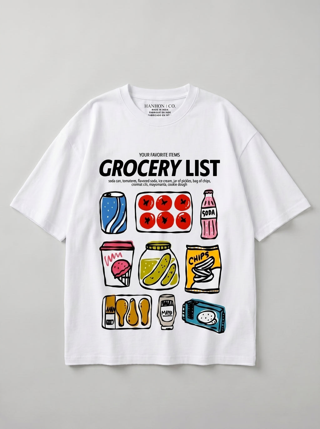 Grocery List - Oversized Graphic T-Shirt