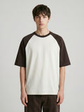 Unisex Oversized Raglan T-Shirt – Coffee Brown Sleeve / Off White Body