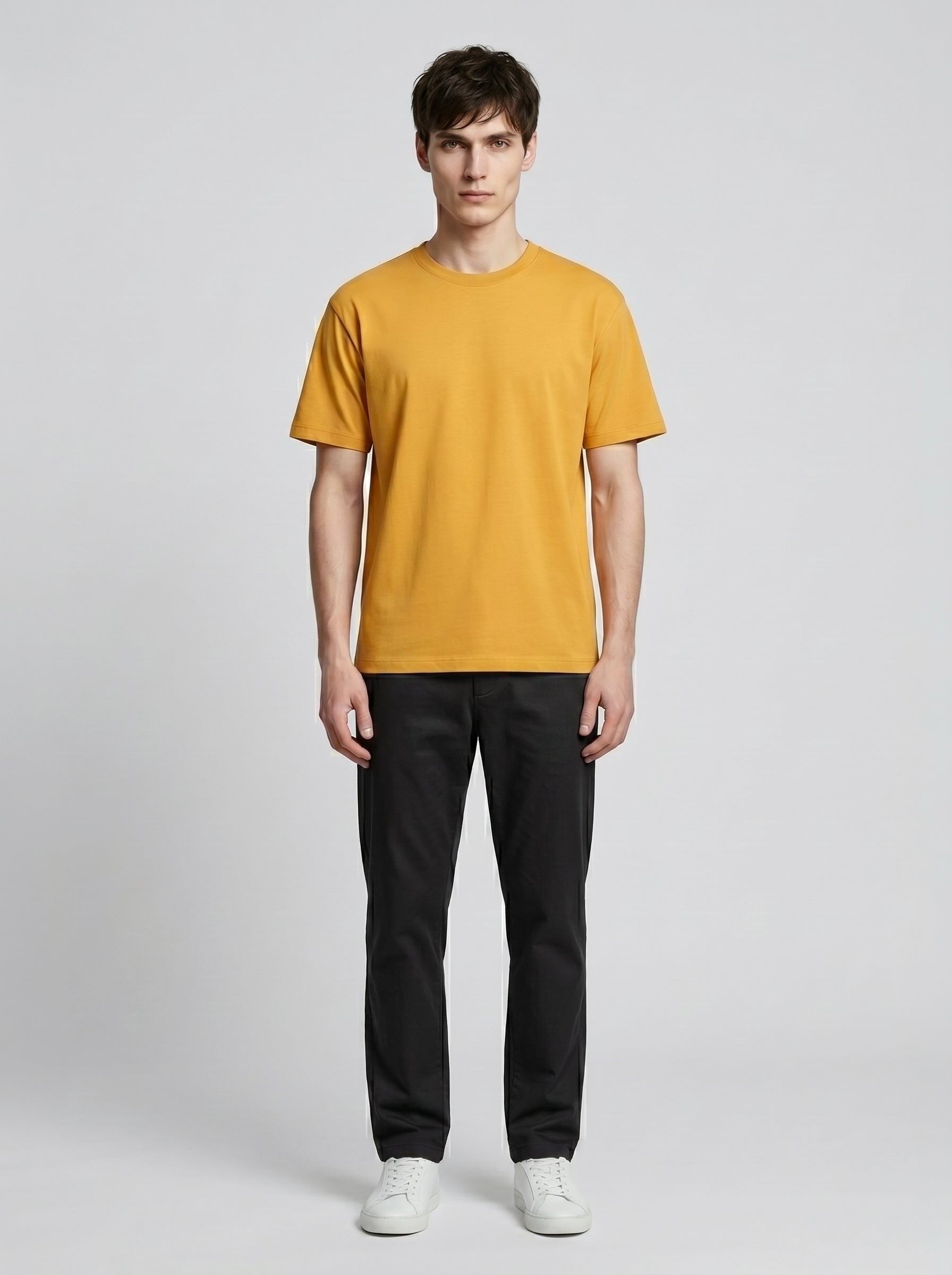 Essential Golden Yellow Cotton T-Shirt - Regular Fit