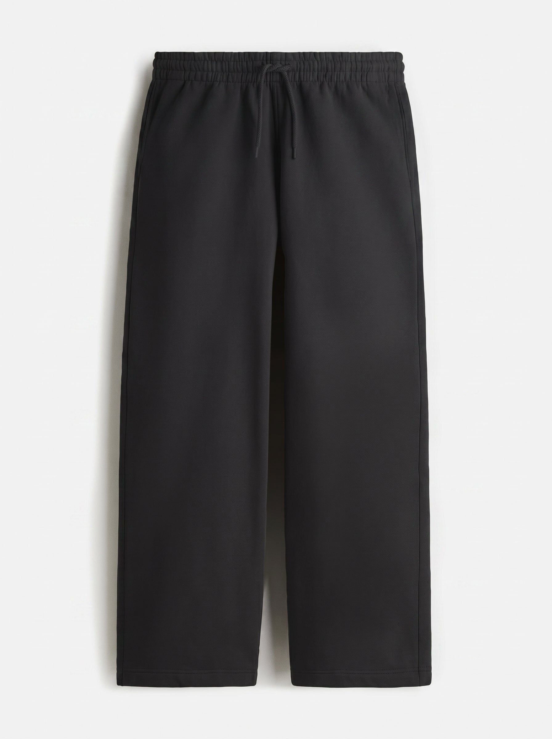Unisex Black Terry Sweatpants - Relaxed Fit