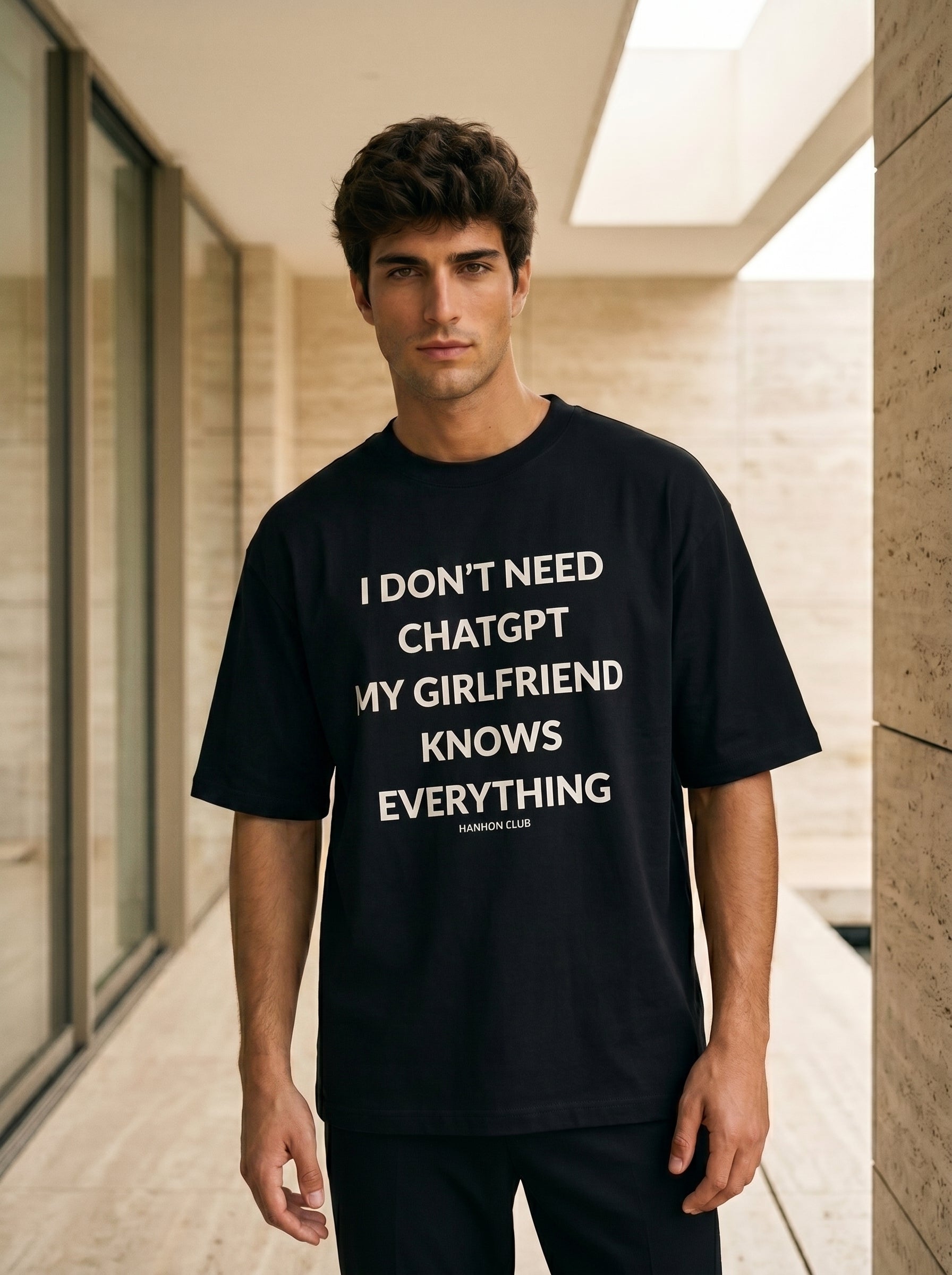 I Don’t Need ChatGPT- Black Oversized T-Shirt