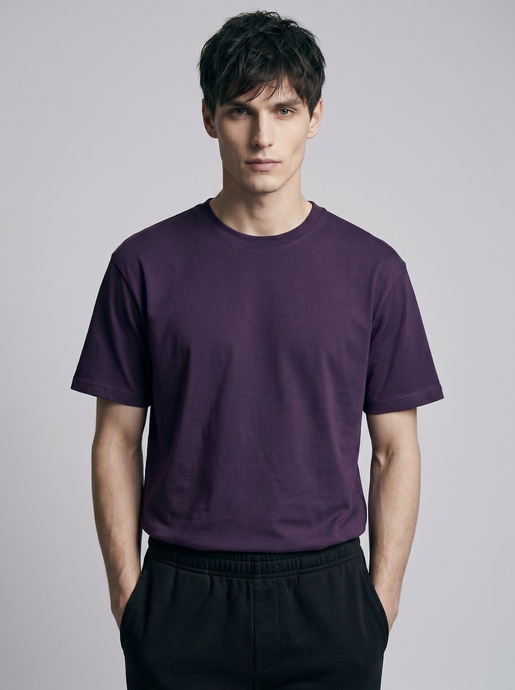 Essential Purple Cotton T-Shirt - Regular Fit