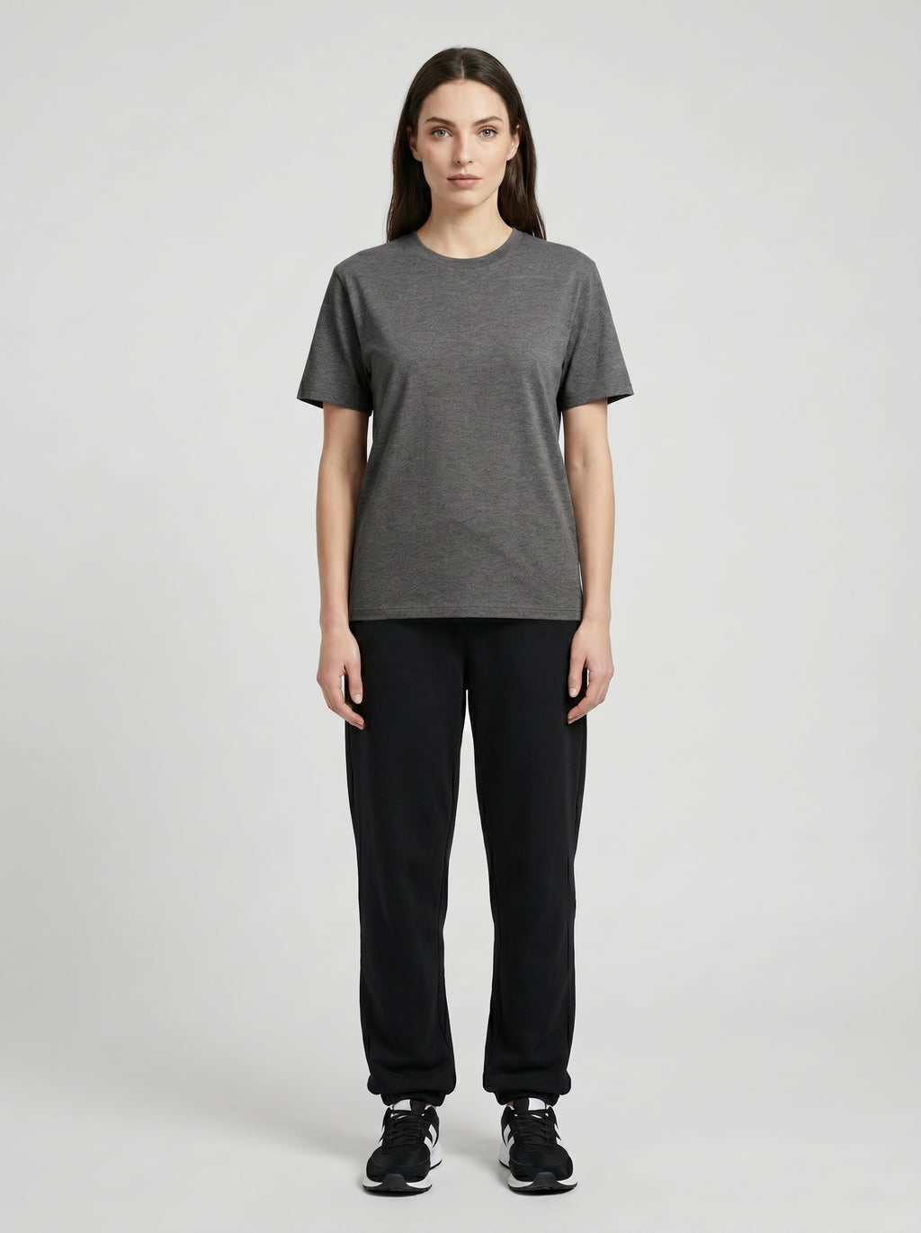 Essential Charcoal Melange Cotton T-Shirt - Regular Fit