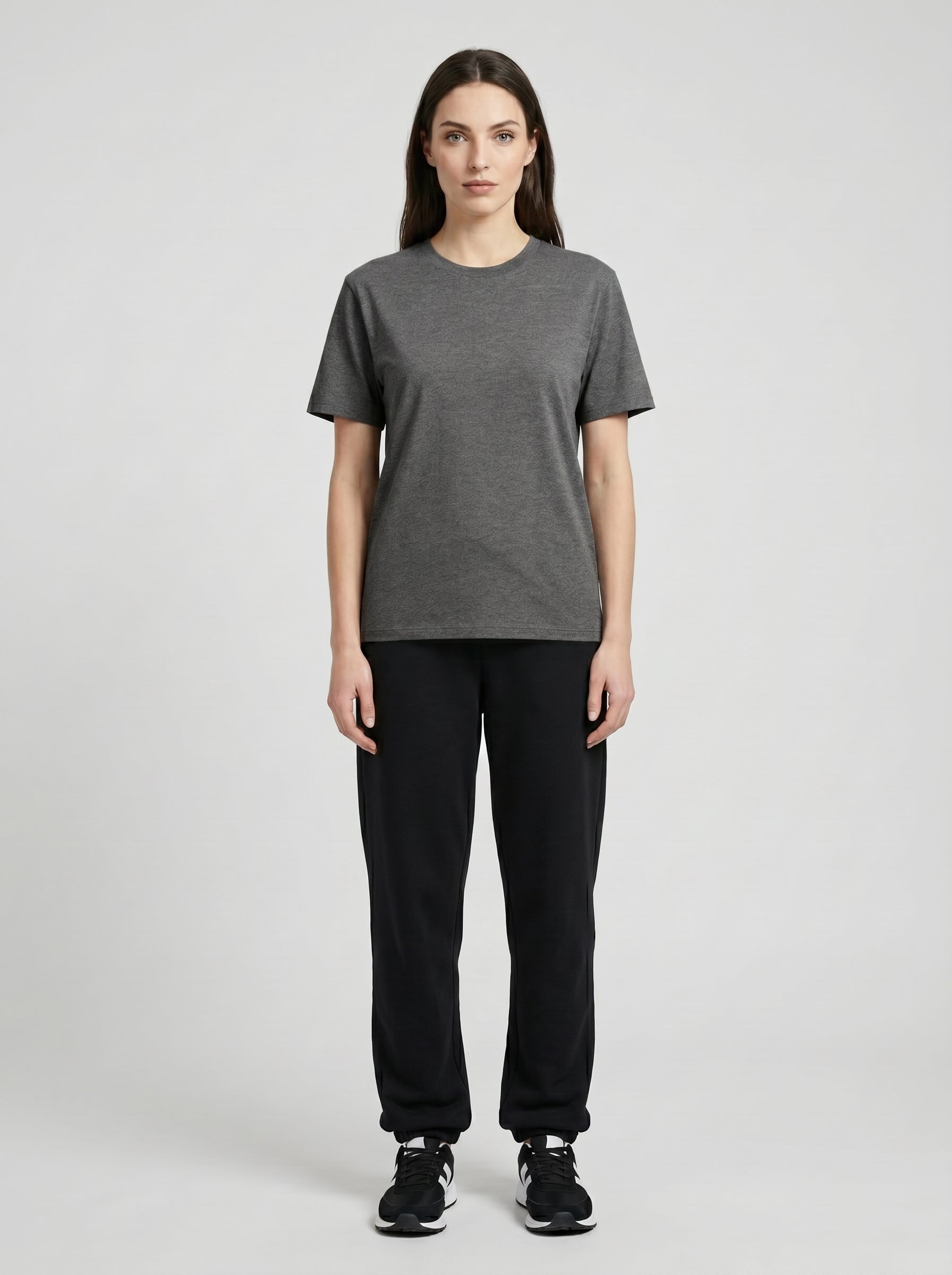 Essential Charcoal Melange Cotton T-Shirt - Regular Fit