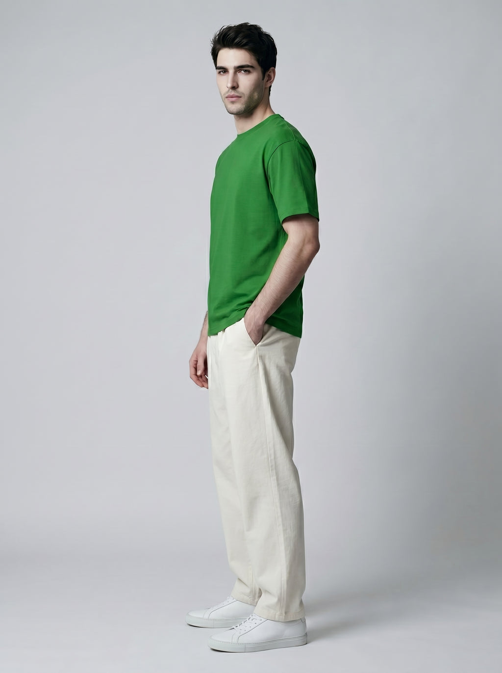 Essential Flag Green Cotton T-Shirt - Regular Fit