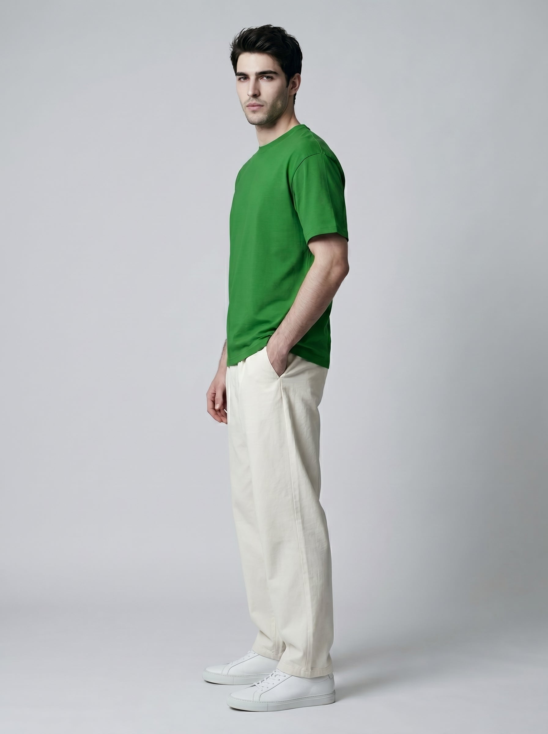 Essential Flag Green Cotton T-Shirt - Regular Fit