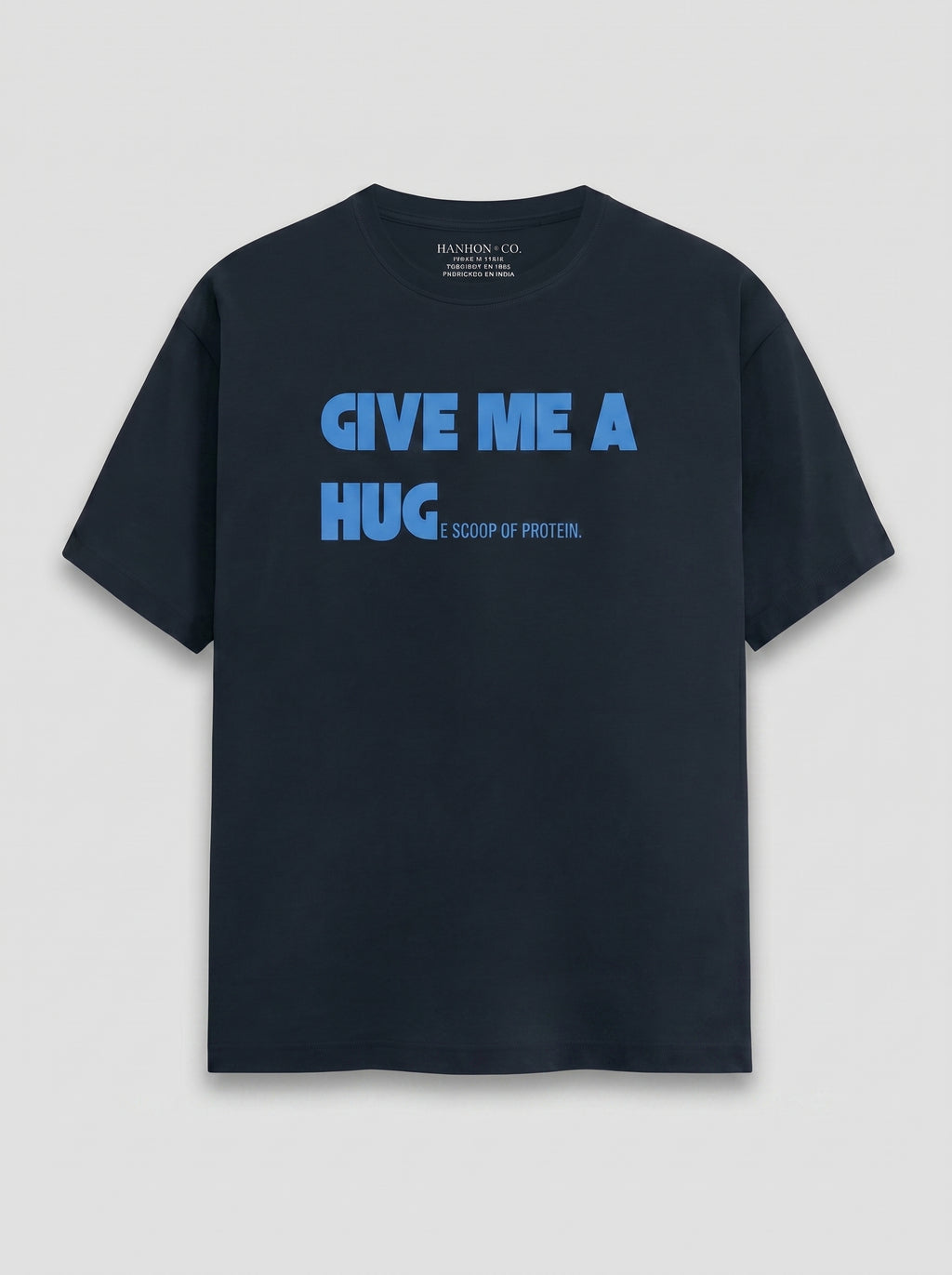 Give Me A Hug - Regular Fit Navy Blue T-Shirt