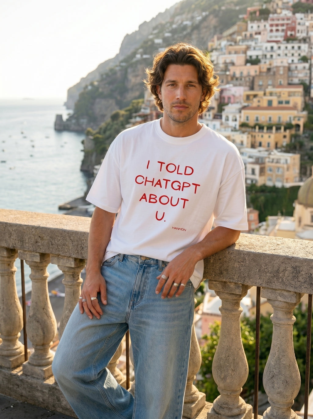 I Told ChatGPT About U. – White Oversized T-Shirt