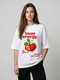 Lover Energy - White Oversized T-Shirt