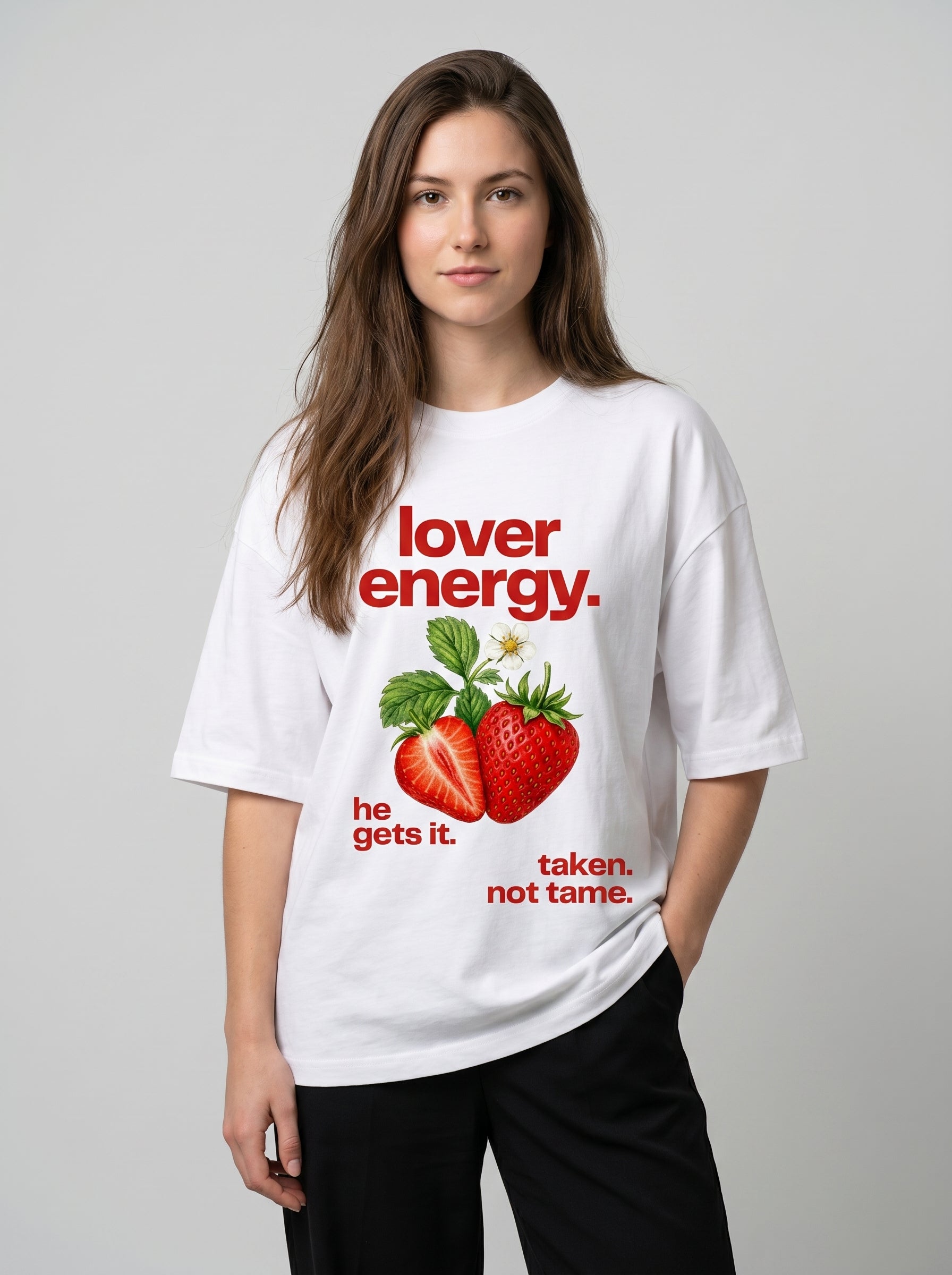 Lover Energy - White Oversized T-Shirt