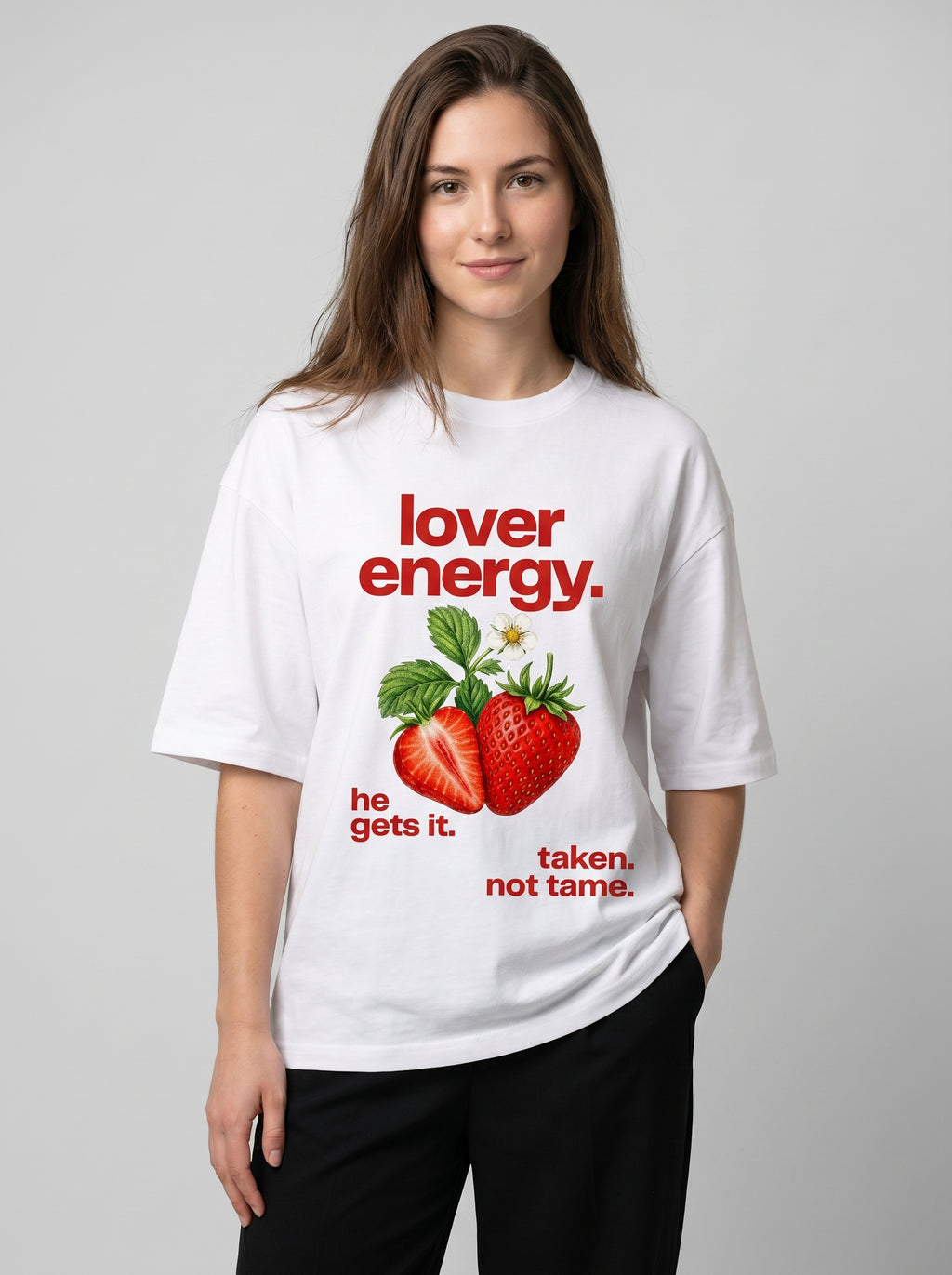 Lover Energy - White Oversized T-Shirt